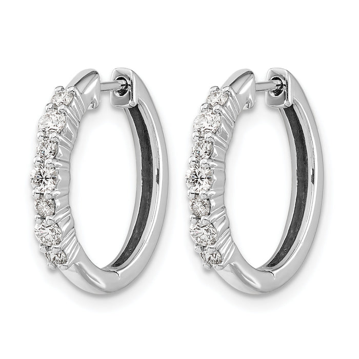 14k White Gold Diamond Hinged Hoop Earrings-EM4258-050-WA