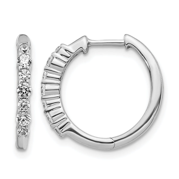 14k White Gold Diamond Hinged Hoop Earrings-EM4258-050-WA