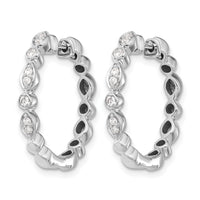 14k White Gold Diamond Hinged Hoop Earrings-EM4259-025-WA