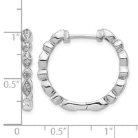 14k White Gold Diamond Hinged Hoop Earrings-EM4259-025-WA
