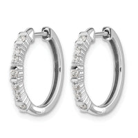 14k White Gold Diamond Hinged Hoop Earrings-EM4260-025-WA