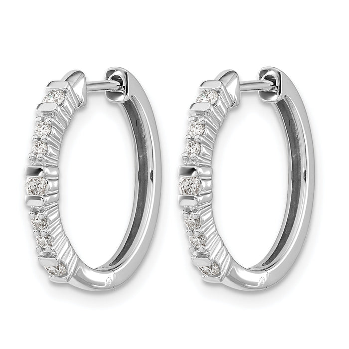 14k White Gold Diamond Hinged Hoop Earrings-EM4260-025-WA