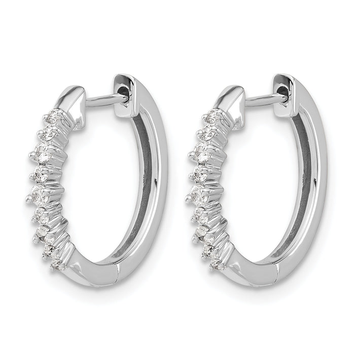 14k White Gold Diamond Hinged Hoop Earrings-EM4261-025-WA