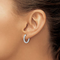 14k White Gold Diamond Hinged Hoop Earrings-EM4261-025-WA