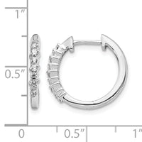 14k White Gold Diamond Hinged Hoop Earrings-EM4261-025-WA