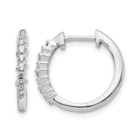 14k White Gold Diamond Hinged Hoop Earrings-EM4261-025-WA