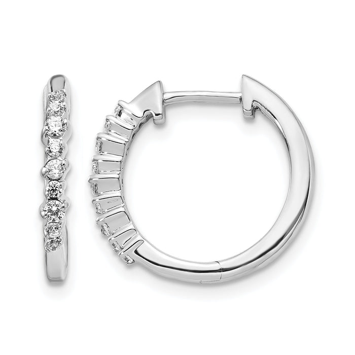 14k White Gold Diamond Hinged Hoop Earrings-EM4261-025-WA