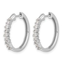 14k White Gold Diamond Hinged Hoop Earrings-EM4261-050-WA