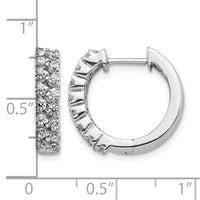 14k White Gold 2-row Diamond Hinged Hoop Earrings-EM4262-100-WA