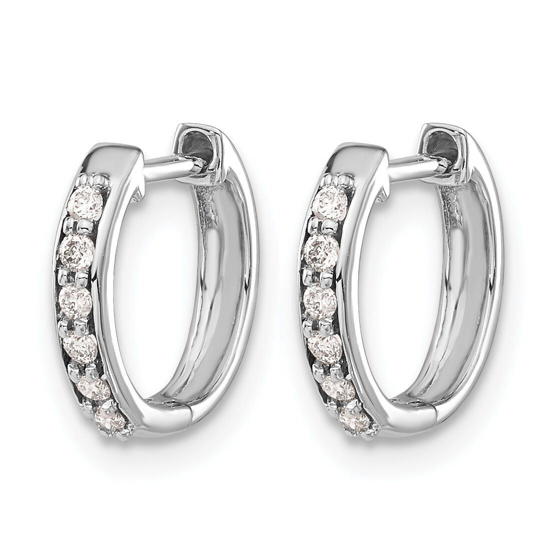 14k White Gold Diamond Hinged Hoop Earrings-EM4263-012-WA