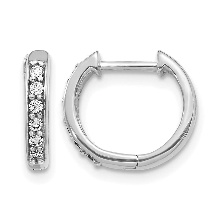 14k White Gold Diamond Hinged Hoop Earrings-EM4263-012-WA