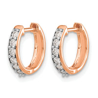 14k Rose Gold Diamond Hinged Hoop Earrings-EM4263-025-RA