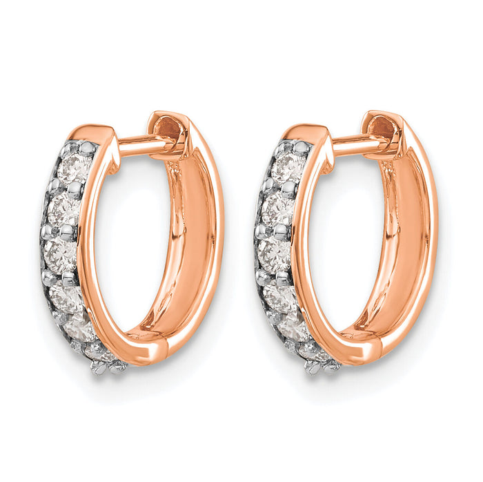 14k Rose Gold Diamond Hinged Hoop Earrings-EM4263-025-RA