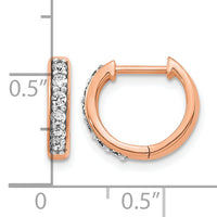 14k Rose Gold Diamond Hinged Hoop Earrings-EM4263-025-RA