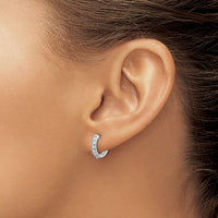 14k White Gold Diamond Hinged Hoop Earrings-EM4263-025-WA