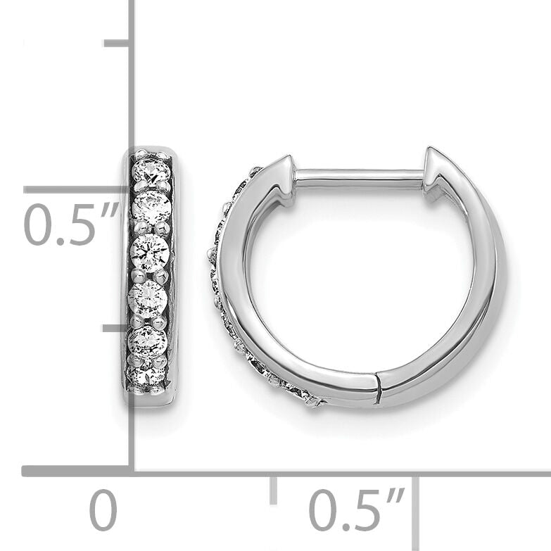 14k White Gold Diamond Hinged Hoop Earrings-EM4263-025-WA