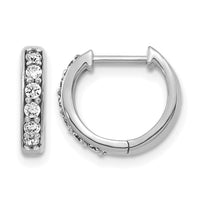 14k White Gold Diamond Hinged Hoop Earrings-EM4263-025-WA