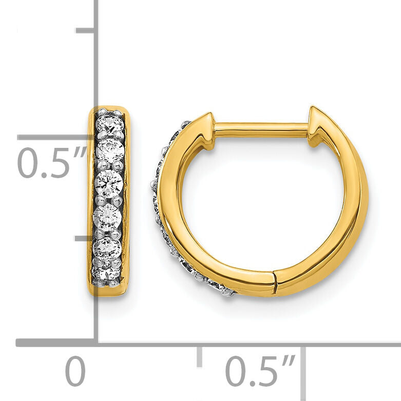 14k Diamond Hinged Hoop Earrings-EM4263-025-YA