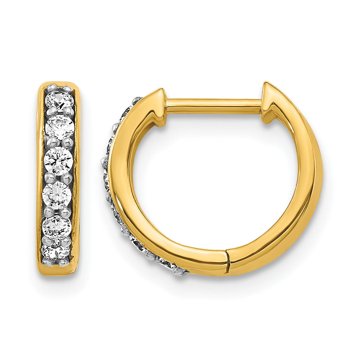 14k Diamond Hinged Hoop Earrings-EM4263-025-YA