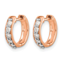 14k Rose Gold Diamond Hinged Hoop Earrings-EM4263-033-RA