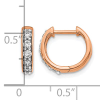 14k Rose Gold Diamond Hinged Hoop Earrings-EM4263-033-RA
