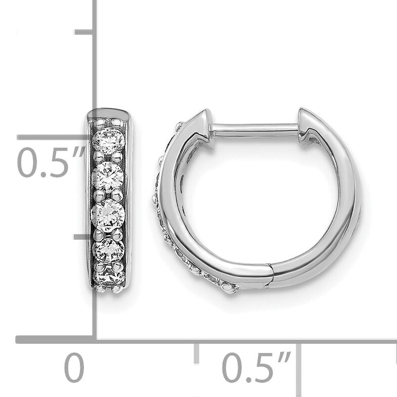 14k White Gold Diamond Hinged Hoop Earrings-EM4263-033-WA
