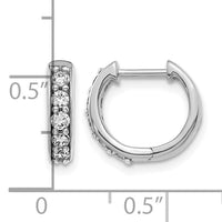 14k White Gold Diamond Hinged Hoop Earrings-EM4263-033-WA