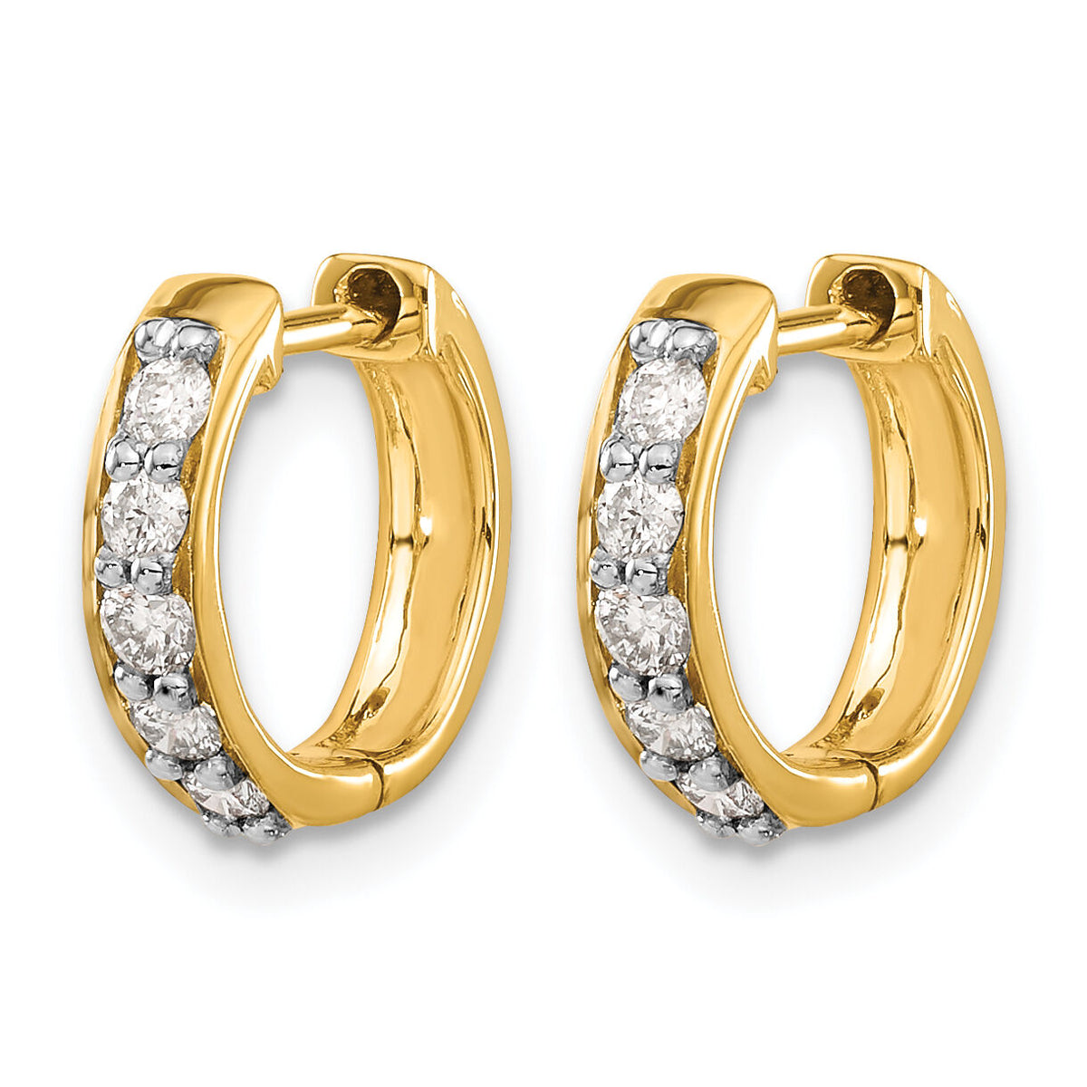14k Diamond Hinged Hoop Earrings-EM4263-033-YA