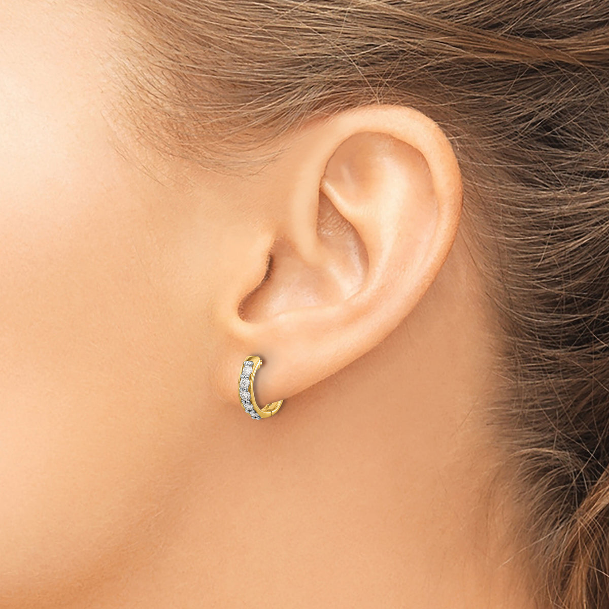 14k Diamond Hinged Hoop Earrings-EM4263-033-YA