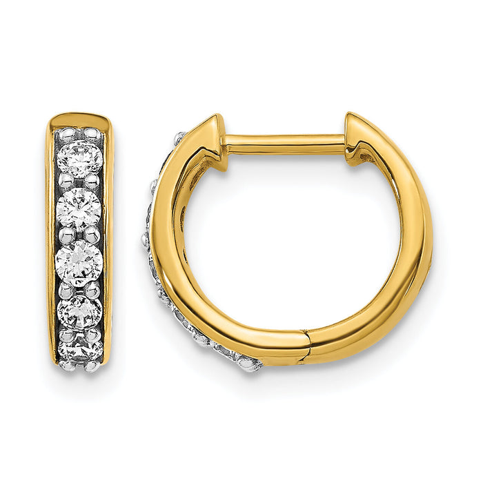 14k Diamond Hinged Hoop Earrings-EM4263-033-YA