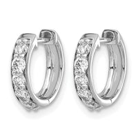 14k White Gold Diamond Hinged Hoop Earrings-EM4263-050-WA