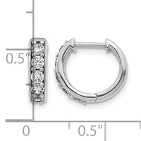 14k White Gold Diamond Hinged Hoop Earrings-EM4263-050-WA