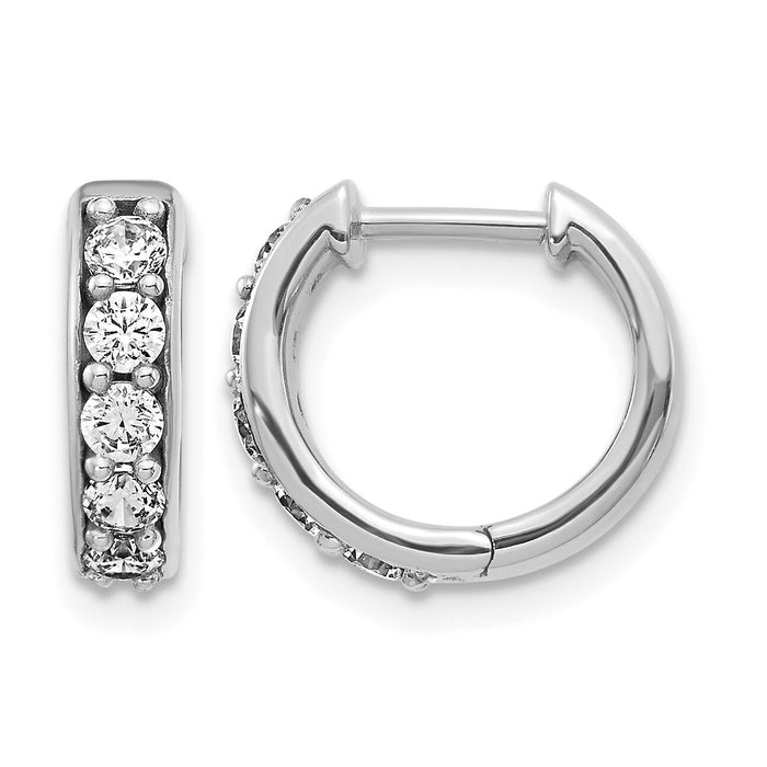 14k White Gold Diamond Hinged Hoop Earrings-EM4263-050-WA
