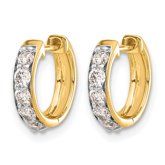 14k Diamond Hinged Hoop Earrings-EM4263-050-YA