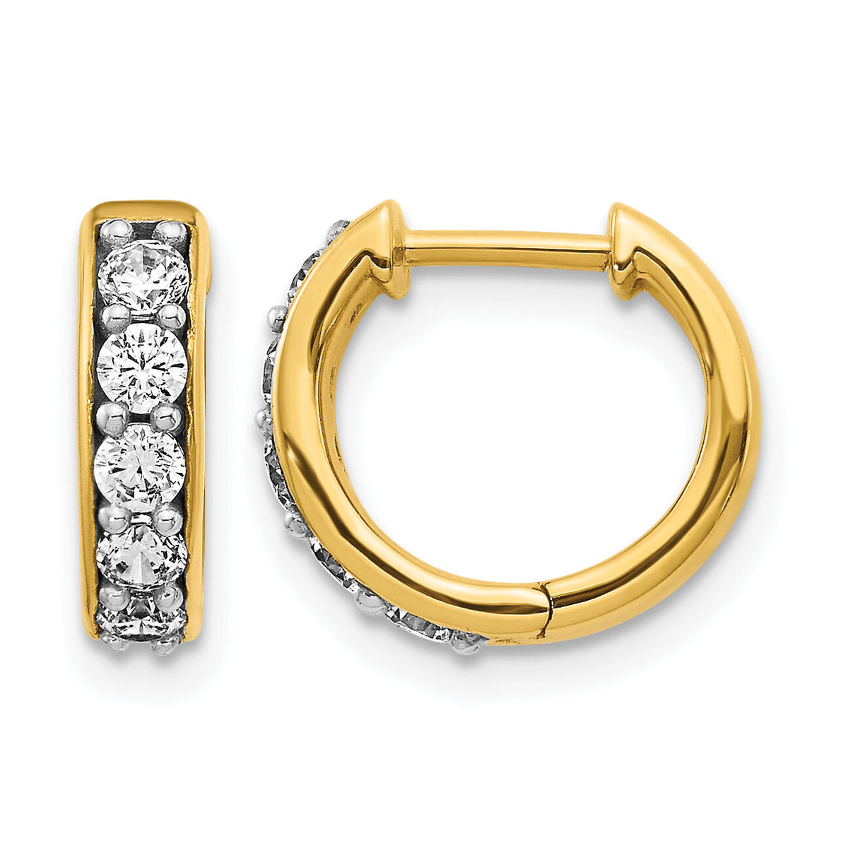 14k Diamond Hinged Hoop Earrings-EM4263-050-YA
