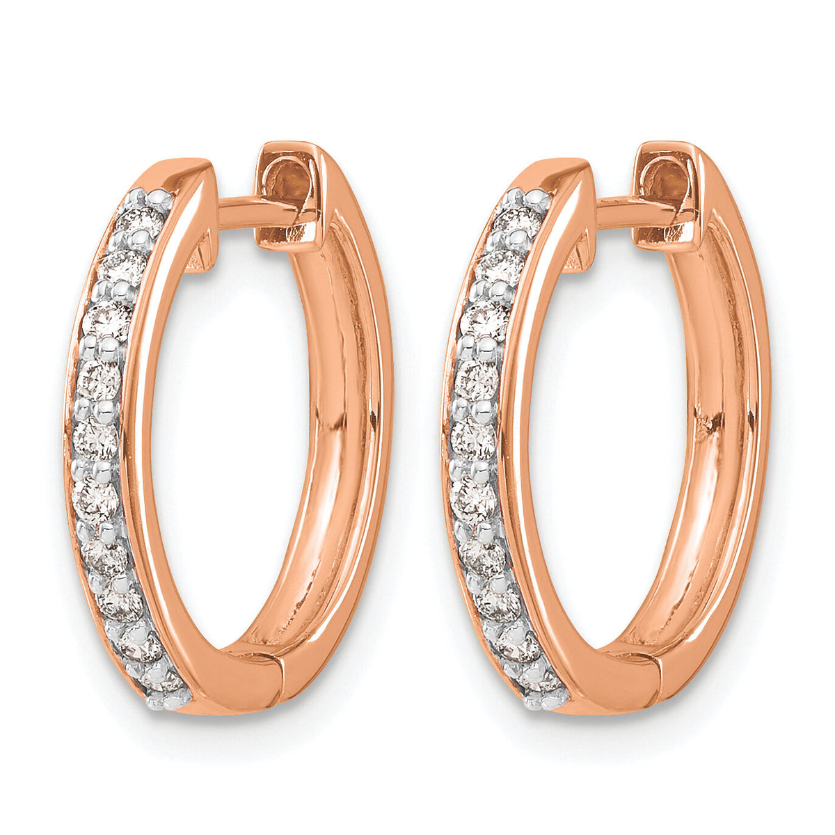 14k Rose Gold Diamond Hinged Hoop Earrings-EM4264-025-RA