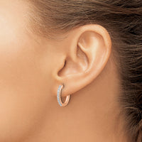14k Rose Gold Diamond Hinged Hoop Earrings-EM4264-025-RA