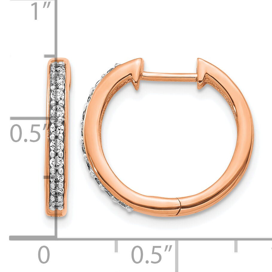 14k Rose Gold Diamond Hinged Hoop Earrings-EM4264-025-RA