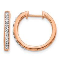 14k Rose Gold Diamond Hinged Hoop Earrings-EM4264-025-RA