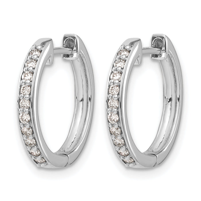14k White Gold Diamond Hinged Hoop Earrings-EM4264-025-WA