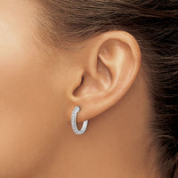 14k White Gold Diamond Hinged Hoop Earrings-EM4264-025-WA