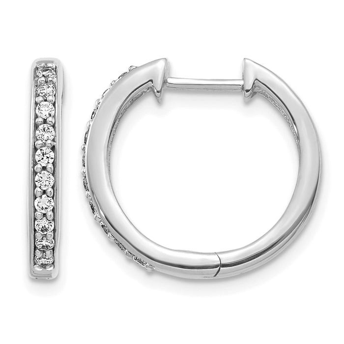 14k White Gold Diamond Hinged Hoop Earrings-EM4264-025-WA