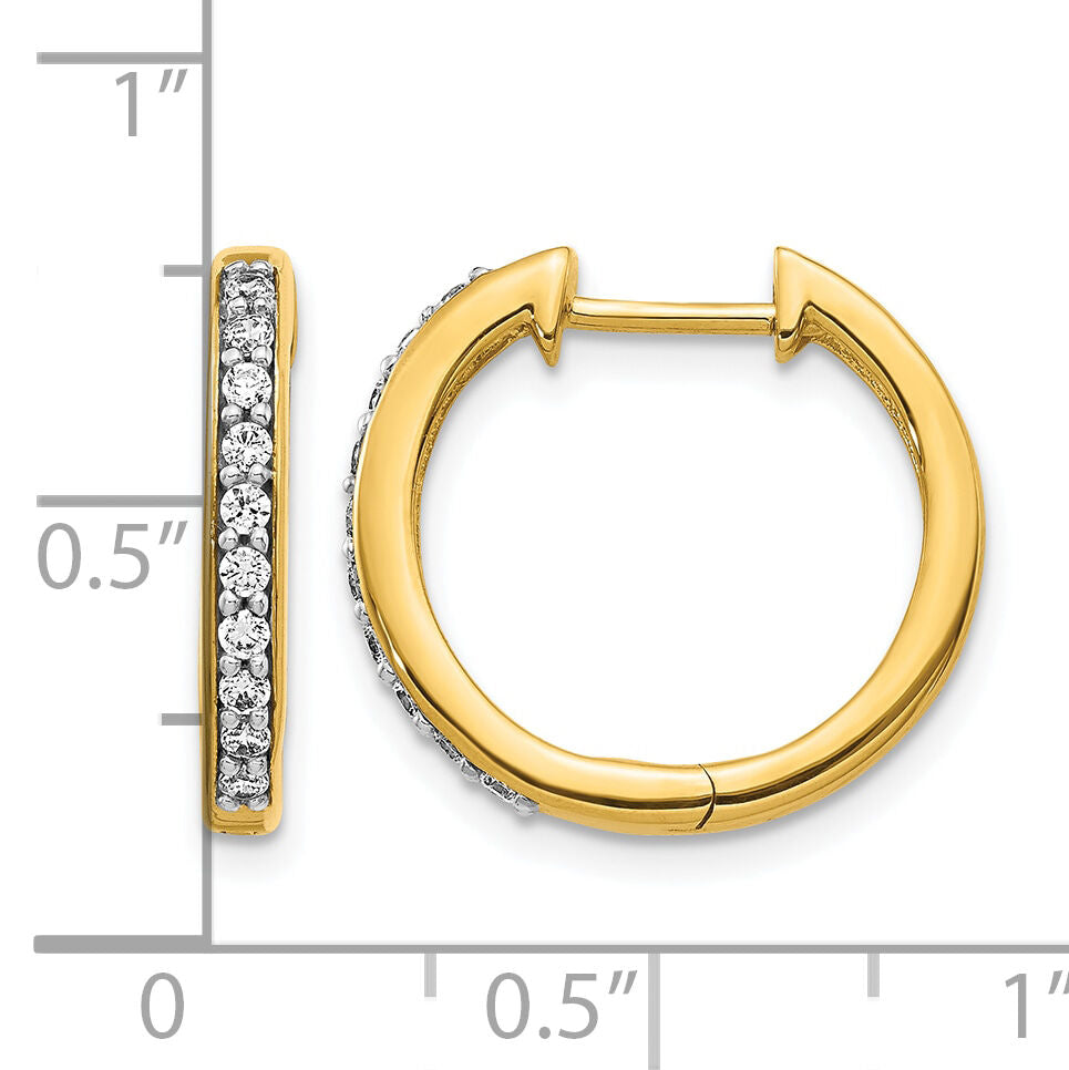 14k Diamond Hinged Hoop Earrings-EM4264-025-YA