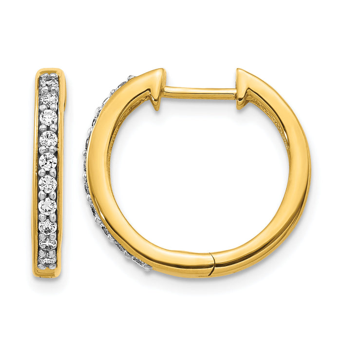 14k Diamond Hinged Hoop Earrings-EM4264-025-YA
