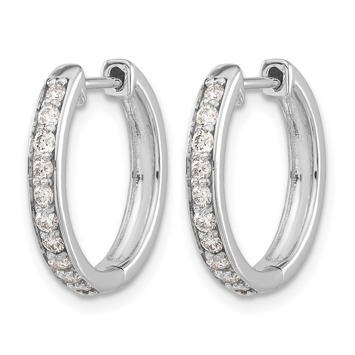 14k White Gold Diamond Hinged Hoop Earrings-EM4264-040-WA