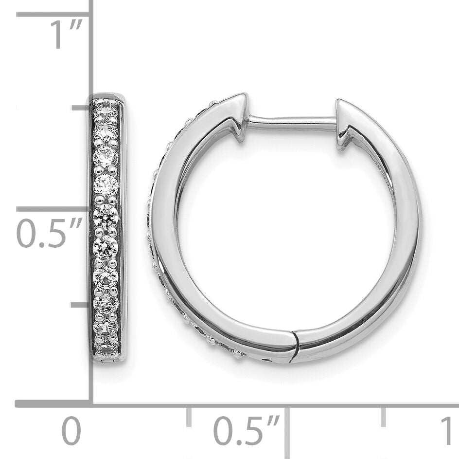 14k White Gold Diamond Hinged Hoop Earrings-EM4264-040-WA