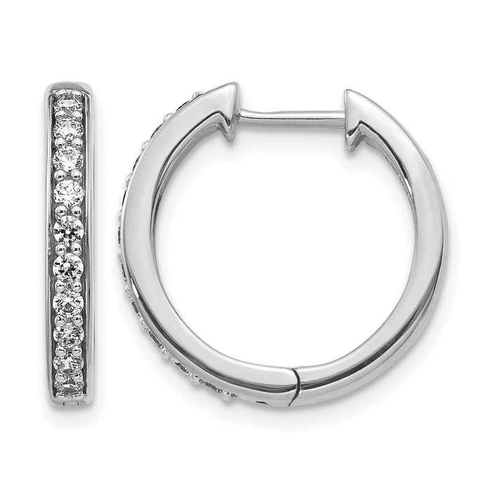 14k White Gold Diamond Hinged Hoop Earrings-EM4264-040-WA