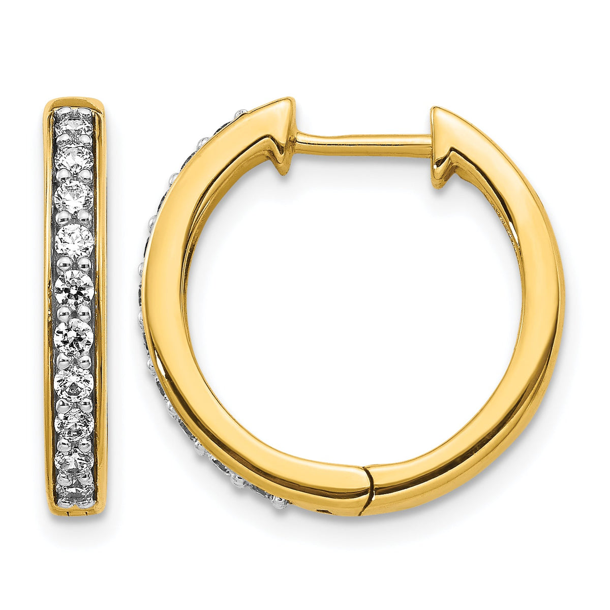 14k Diamond Hinged Hoop Earrings-EM4264-040-YA