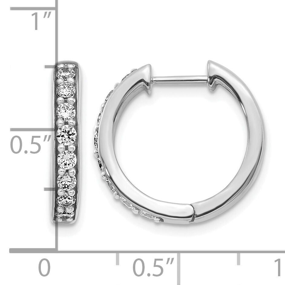 14k White Gold Diamond Hinged Hoop Earrings-EM4264-055-WA