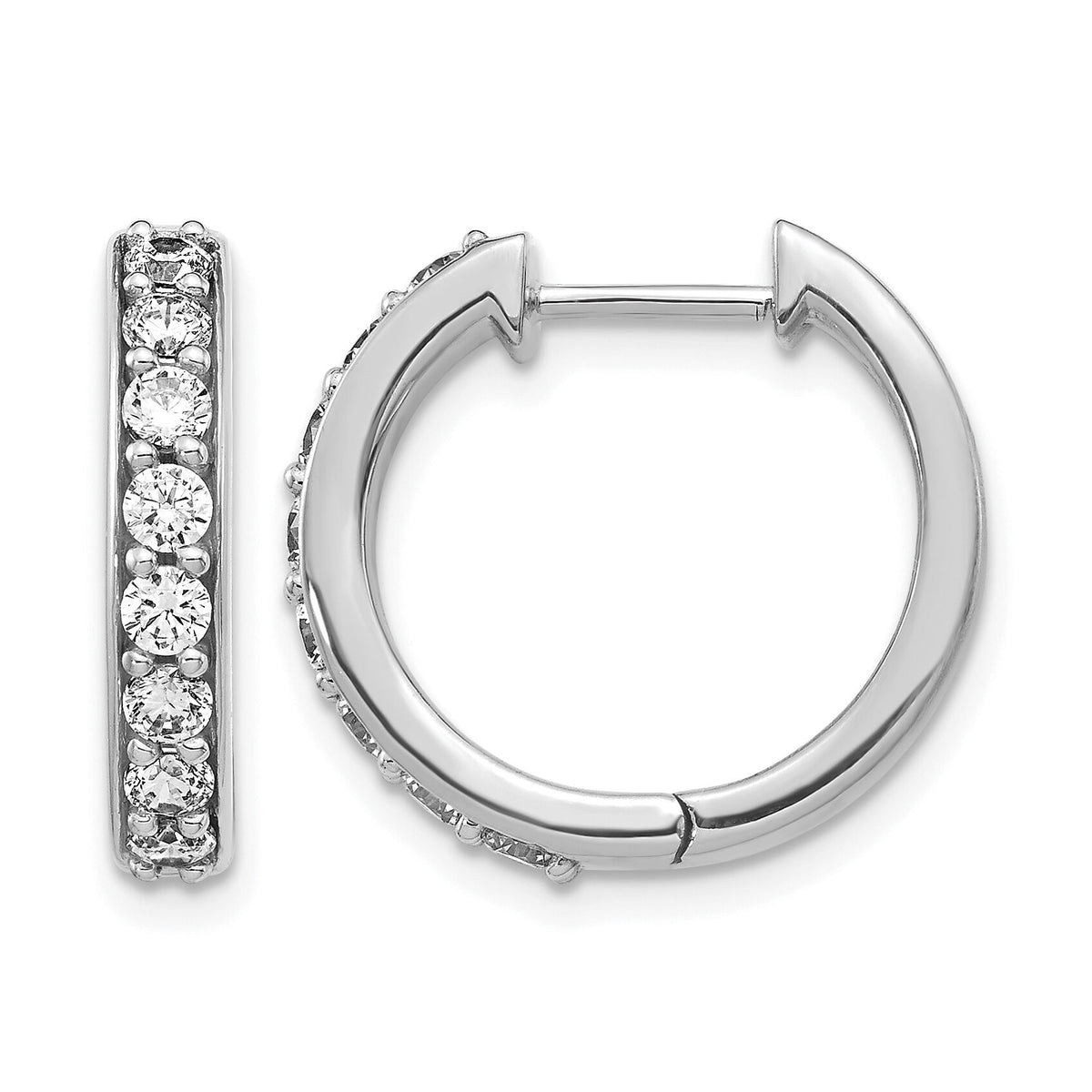 14k White Gold Diamond Hinged Hoop Earrings-EM4264-080-WA